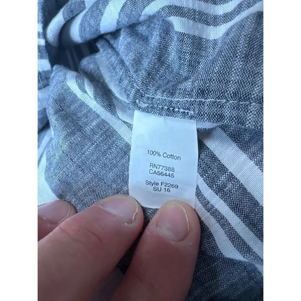 J. CREW size Medium women's dress. Lightweight, 100% Cotton, Blue & White